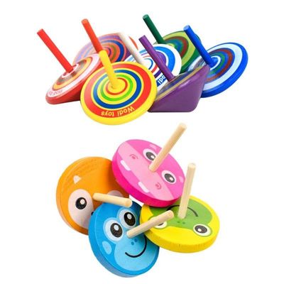 Girocompás de madera Toy Wheel For Stress Relieving del arco iris de los niños