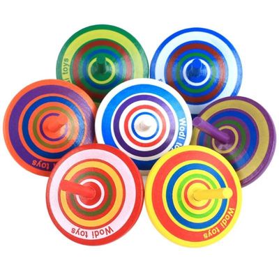 Girocompás de madera Toy Wheel For Stress Relieving del arco iris de los niños