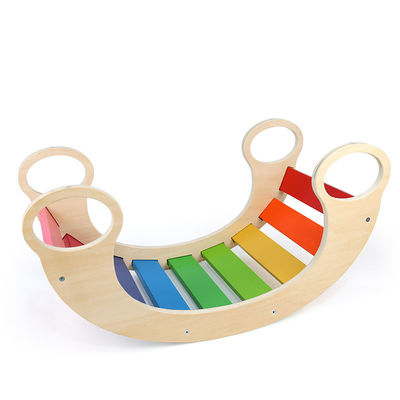 Marco que sube de madera del arco iris de Montessori del bebé del OEM