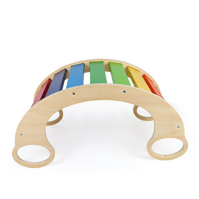 Marco que sube de madera del arco iris de Montessori del bebé del OEM