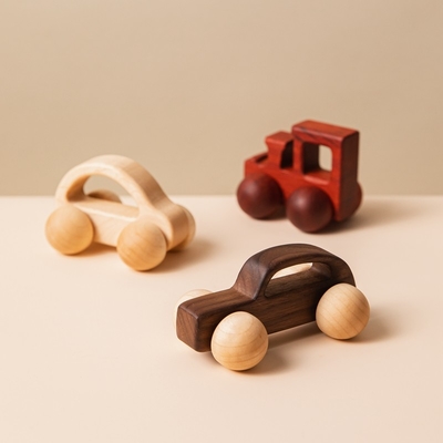 regalo Toy Beech Wood Car Educational Montess del nogal negro del coche de Toy Maple Car Mahogany Classic de las unidades de creación del bebé 9/Style
