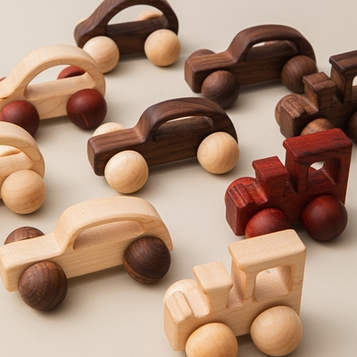 regalo Toy Beech Wood Car Educational Montess del nogal negro del coche de Toy Maple Car Mahogany Classic de las unidades de creación del bebé 9/Style