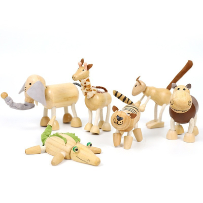 El pequeño animal de la simulación de madera bloquea las unidades de creación de la niñez de Forest Farm Animal Dolls Early
