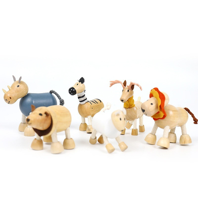 El pequeño animal de la simulación de madera bloquea las unidades de creación de la niñez de Forest Farm Animal Dolls Early