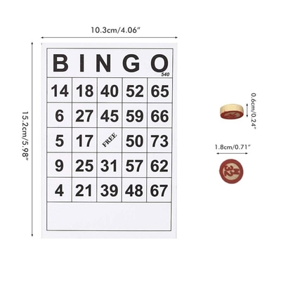 Juego de madera del bingo del ajedrez del vintage con 40 tarjetas DIY del número del bingo