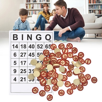 Juego de madera del bingo del ajedrez del vintage con 40 tarjetas DIY del número del bingo
