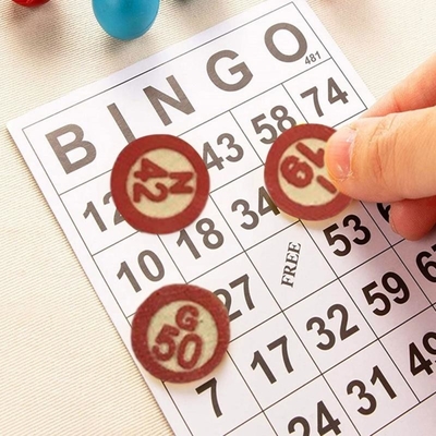 Juego de madera del bingo del ajedrez del vintage con 40 tarjetas DIY del número del bingo