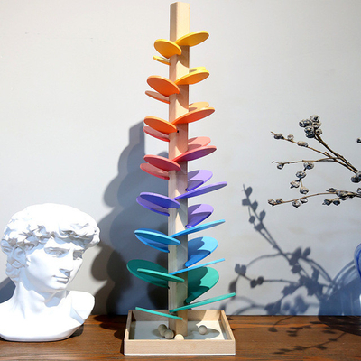 Montessori Toy Blocks Wooden Music Tree educativo con la madera de mármol de la inteligencia de los niños de los niños del bebé del juego de la pista del funcionamiento de la bola