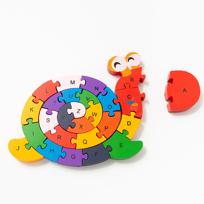 Juguetes de madera de la unidad de creación para los niños de deletreo cognoscitivos de la educación del bebé de los niños de los caracoles de la tortuga temprana de Digitaces