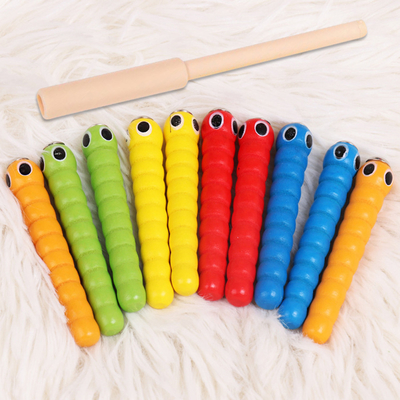 Juguetes educativos de cogida de Montessori de los accesorios de madera de los juguetes de los gusanos 1 del juego 5 del insecto de madera