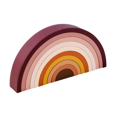Juguete educativo de amontonamiento creativo no tóxico de madera del juego de la balanza de Toy Safe DIY del bebé de la unidad de creación del arco iris de Montessori