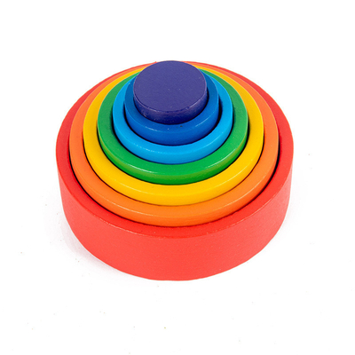 Unidades de creación de madera del arco iris de Montessori del bebé educativas