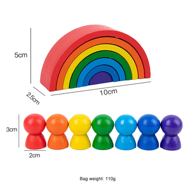 Unidades de creación de madera del arco iris de Montessori del bebé educativas