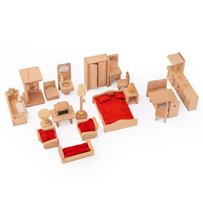 Muebles de madera de la tabla del comedor de la casa de muñecas para la educación del regalo del niño