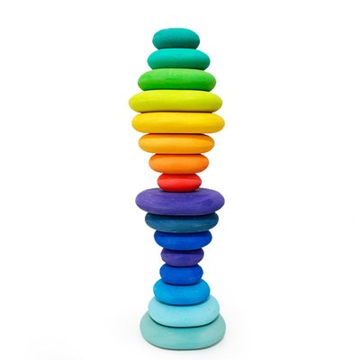 Unidades de creación de madera del arco iris de los juguetes de DIY 3D de gran tamaño para los niños de los niños