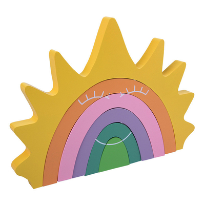 Unidades de creación de madera del arco iris de los juguetes de DIY 3D de gran tamaño para los niños de los niños