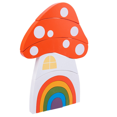 Unidades de creación de madera del arco iris de los juguetes de DIY 3D de gran tamaño para los niños de los niños