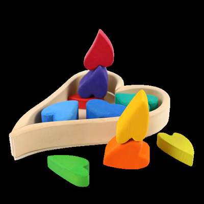 Unidades de creación de madera del arco iris de los juguetes de DIY 3D de gran tamaño para los niños de los niños
