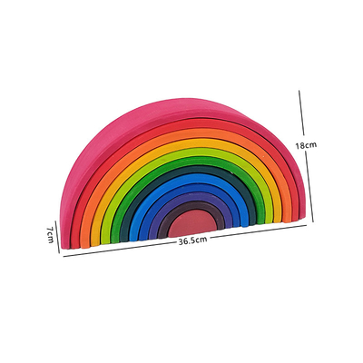 Unidades de creación de madera del arco iris de los juguetes de DIY 3D de gran tamaño para los niños de los niños