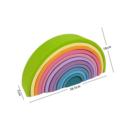 Unidades de creación de madera del arco iris de los juguetes de DIY 3D de gran tamaño para los niños de los niños