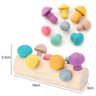 Seta de madera de los niños que escoge los bloques DIY 3D del arco iris de los juguetes