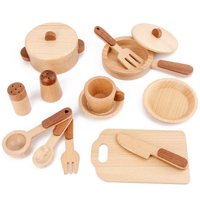 Cocina de madera Toy Set Simulation Mini Educational del registro de los niños