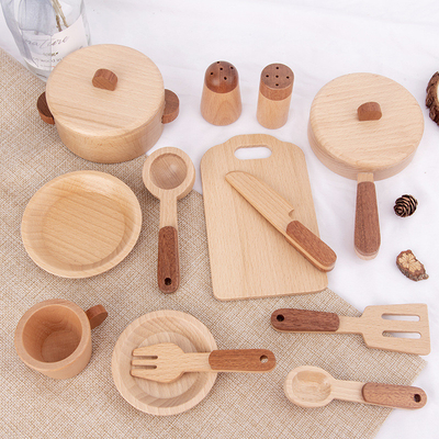 Cocina de madera Toy Set Simulation Mini Educational del registro de los niños