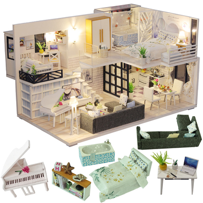 Muebles miniatura Kit For Children Birthday de las casas de muñecas de madera de DIY