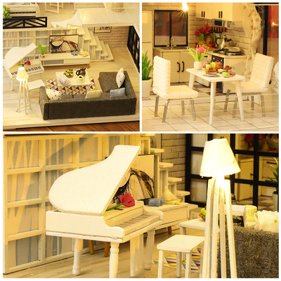 Muebles miniatura Kit For Children Birthday de las casas de muñecas de madera de DIY