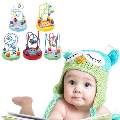 Los juguetes de madera de Montessori para el niño que los círculos de madera gotean el alambre Maze Roller Coaster Educational Wood desconciertan los juguetes del bebé