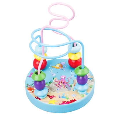 Los juguetes de madera de Montessori para el niño que los círculos de madera gotean el alambre Maze Roller Coaster Educational Wood desconciertan los juguetes del bebé