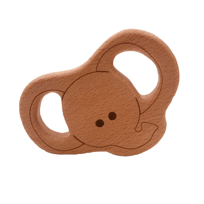 Forma animal de madera de la tortuga de la ballena de la koala de la tortuga de la categoría alimenticia de Teethers del bebé