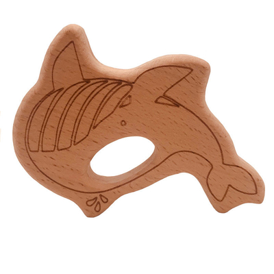 Forma animal de madera de la tortuga de la ballena de la koala de la tortuga de la categoría alimenticia de Teethers del bebé