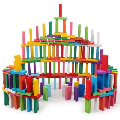 Unidades de creación de madera 120Pcs de los dominós del arco iris para los niños educativos