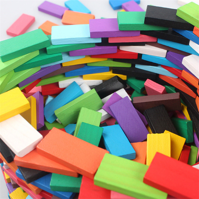 Unidades de creación de madera 120Pcs de los dominós del arco iris para los niños educativos