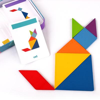 rompecabezas chino colorido Toy Kids Montessori Early Education del rompecabezas animal de madera del modelo 3D que clasifica a niños de los juguetes de los juegos