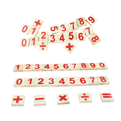 La figura bloquea la cuenta de los juguetes de madera de la educación de los palillos que construyen la caja de madera matemática de Montessori del bloque de la inteligencia