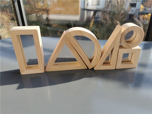 Madera de goma sólida de madera de Montessori Toy Sensory Rainbow Mirror Blocks de los niños que apila el apilador de acrílico de Buliding educativo