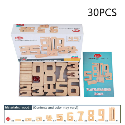 El bloque de madera Jenga Toy Montessori Educational Natural Wood de la balanza del bebé de los juguetes de Digitaces de la matemáticas de las unidades de creación del número juega a las FO