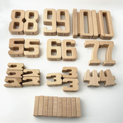 El bloque de madera Jenga Toy Montessori Educational Natural Wood de la balanza del bebé de los juguetes de Digitaces de la matemáticas de las unidades de creación del número juega a las FO