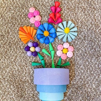 Piezas flojas Montessori colorido del arco iris de madera para el bebé preescolar