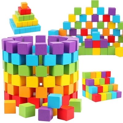 Unidades de creación de madera coloridas Toy Baby Color de los cubos y juguetes educativos de madera de la forma geométrica para Chil