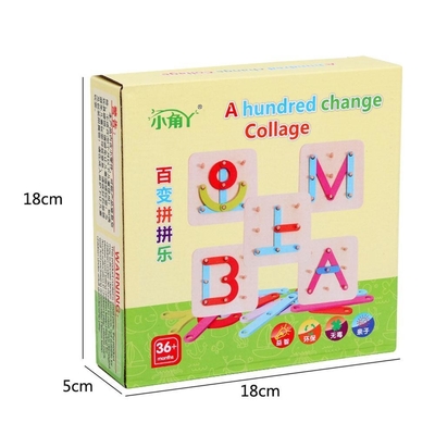 Educación de madera educativa Toy Toy Jigsaw Board Game Child del rompecabezas del tablero del clavo de la educación temprana de madera geométrica de Montessori