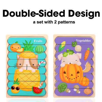 La tira echada a un lado doble 3D desconcierta los juguetes de Toy Wooden Montessori Materials Educational del bebé para los ladrillos grandes de los niños que los niños aprenden