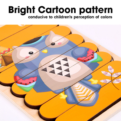 La tira echada a un lado doble 3D desconcierta los juguetes de Toy Wooden Montessori Materials Educational del bebé para los ladrillos grandes de los niños que los niños aprenden