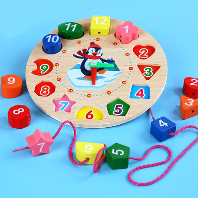 Las gotas educativas animales de Montessori del reloj moldeado de madera colorido de Digitaces desconciertan los artilugios que hacen juego el reloj Toy Kid