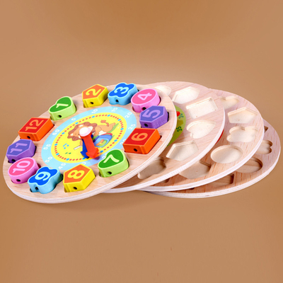 Las gotas educativas animales de Montessori del reloj moldeado de madera colorido de Digitaces desconciertan los artilugios que hacen juego el reloj Toy Kid