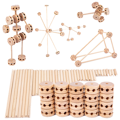 unidades de creación de madera Toy Creative DIY del fuerte de la construcción 3D para los niños