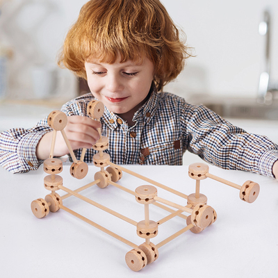 unidades de creación de madera Toy Creative DIY del fuerte de la construcción 3D para los niños