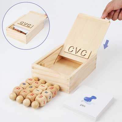 La lectura de madera de Montessori bloquea el aprendizaje de giro giratorio del alfabeto de la letra